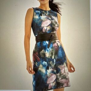 WHBM Printed Scuba Fit & Flare Dress